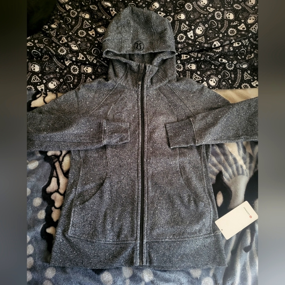 Lululemon scuba hoodie rare speckled black, size 14. NWT. - Picture 1 of 12
